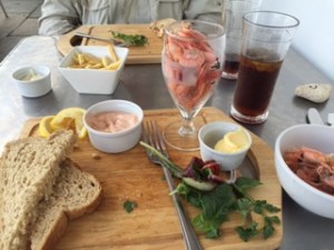 Fresh prawns for Pat's lunch!  